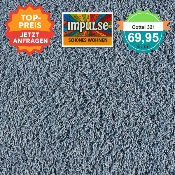 Draufsicht JAB Cottel 321 Hellblau – Teppichboden, Farbe Hellblau, Preis 69,95 €/m²